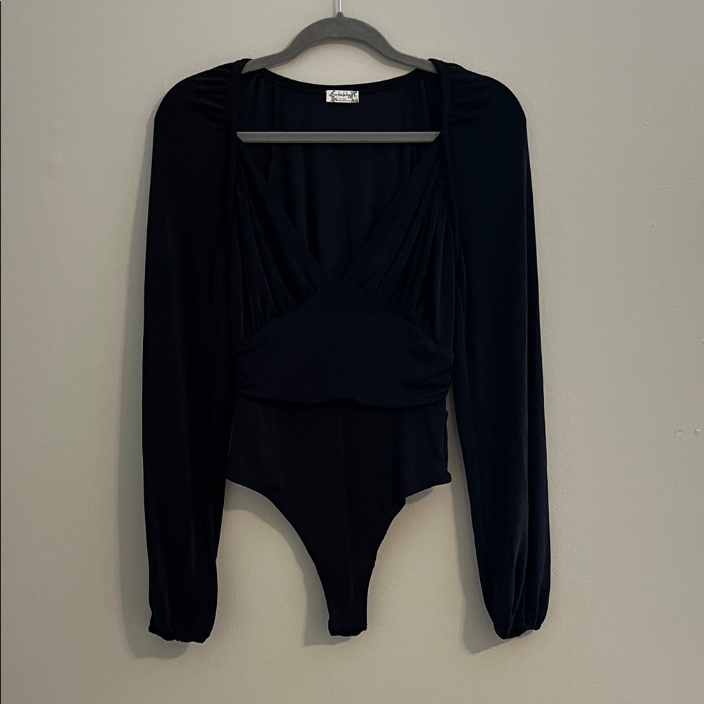 Free People Black Bodysuit